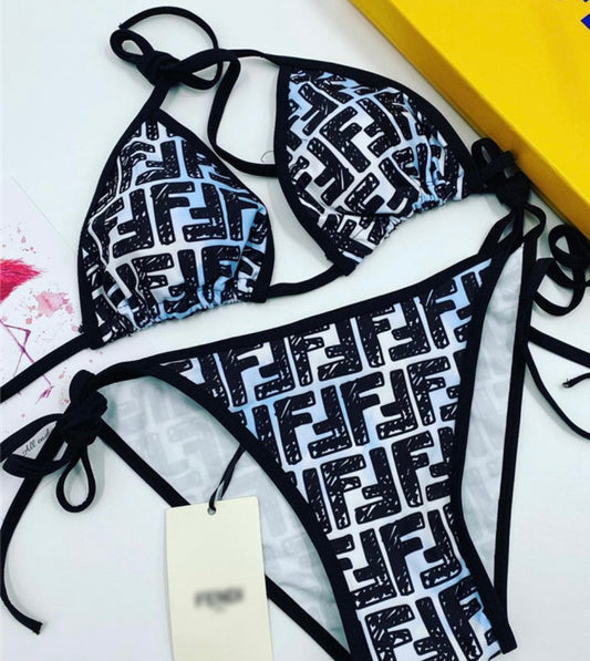“FF” Print Bikini