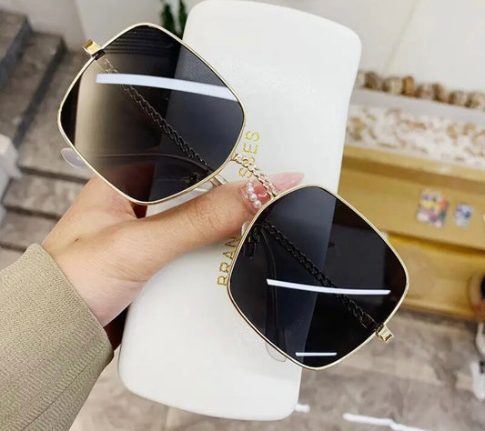 “Coco” Black Gold Chain Sunglasses